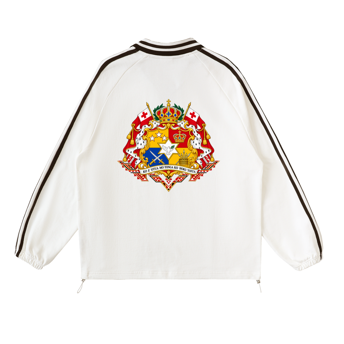 Mate Ma’a Tonga Warrior Stallion Striped Lapel Collar Sweatshirt