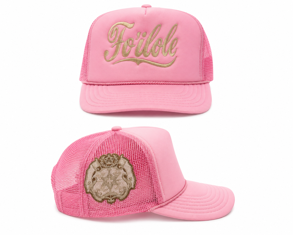 FO'ILOLE Embroidered Trucker Hat - Pink