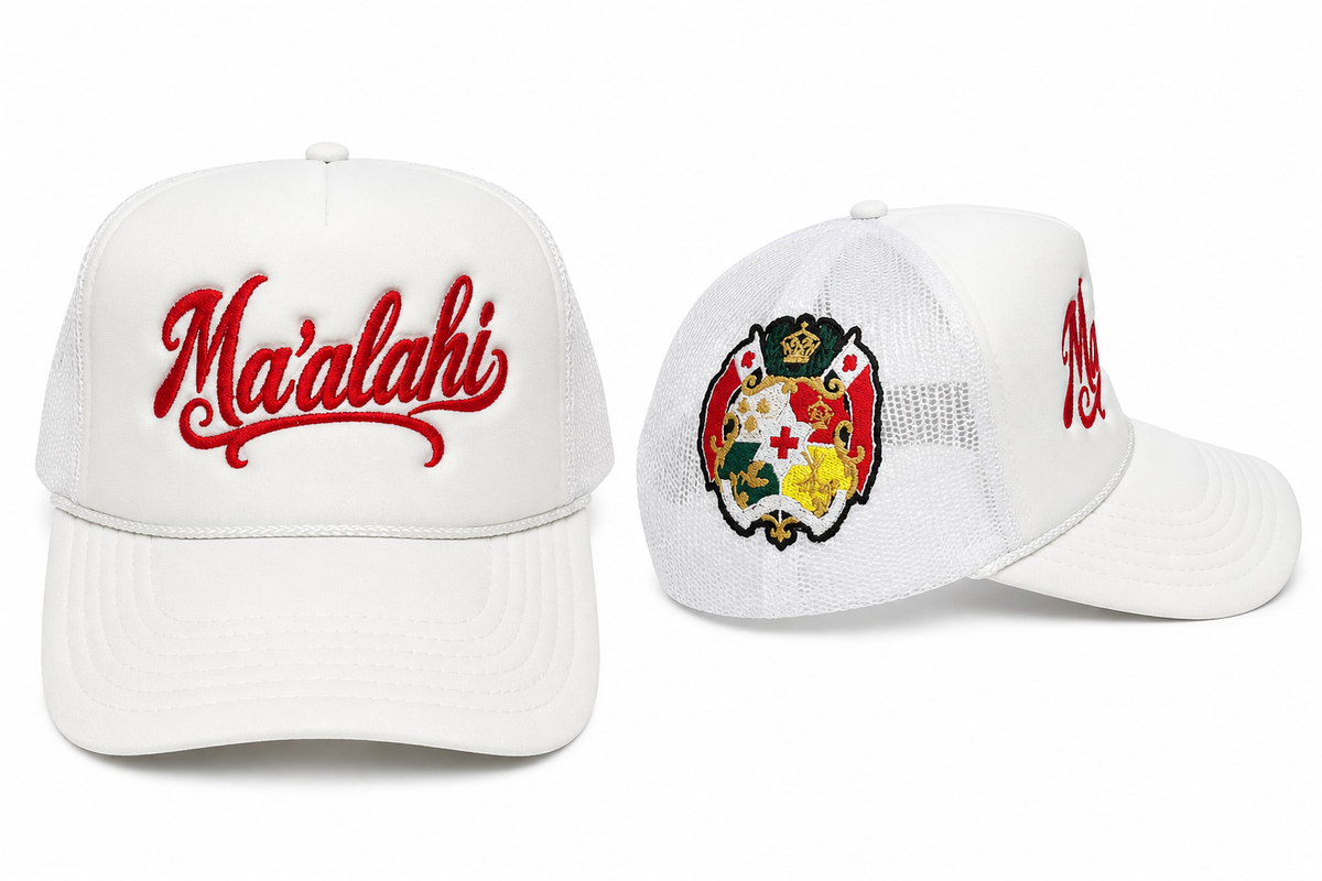 Ma'alahi Embroidered Trucker Hat - White