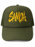 SAMOA Embroidered Trucker Hat - Olive Green