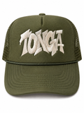 TONGA Embroidered Trucker Hat - Olive Green