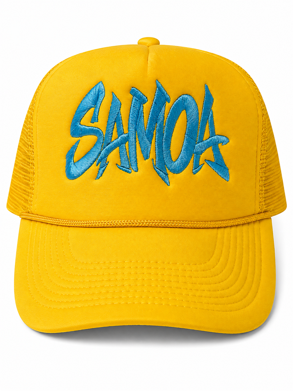 SAMOA Embroidered Design Trucker Hat - Yellow