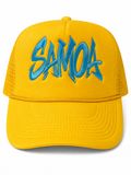 SAMOA Embroidered Design Trucker Hat - Yellow