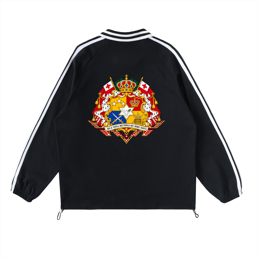 Mate Ma’a Tonga Warrior Stallion Striped Lapel Collar Sweatshirt