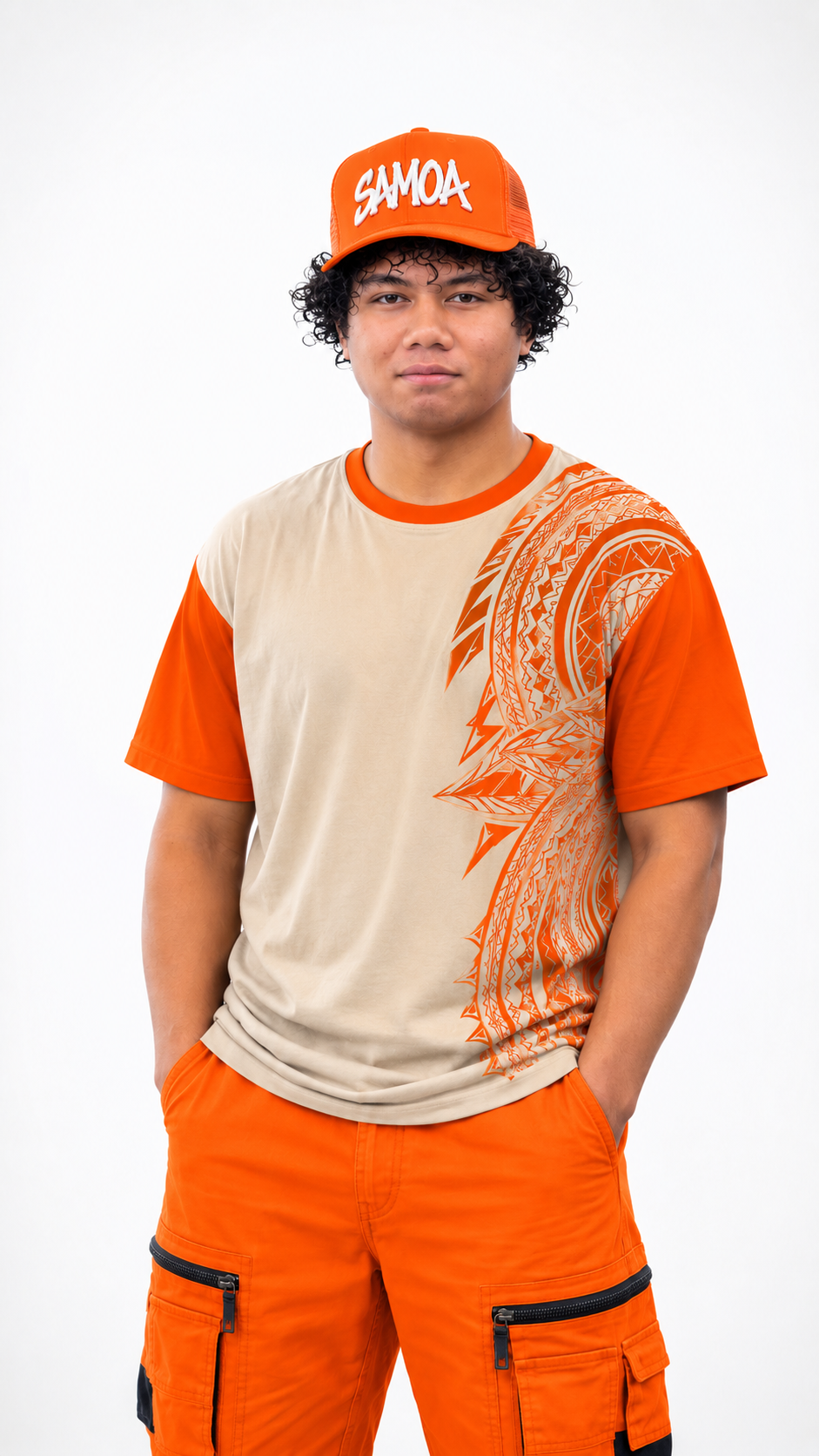 SAMOA Embroidered Trucker Hat - Orange