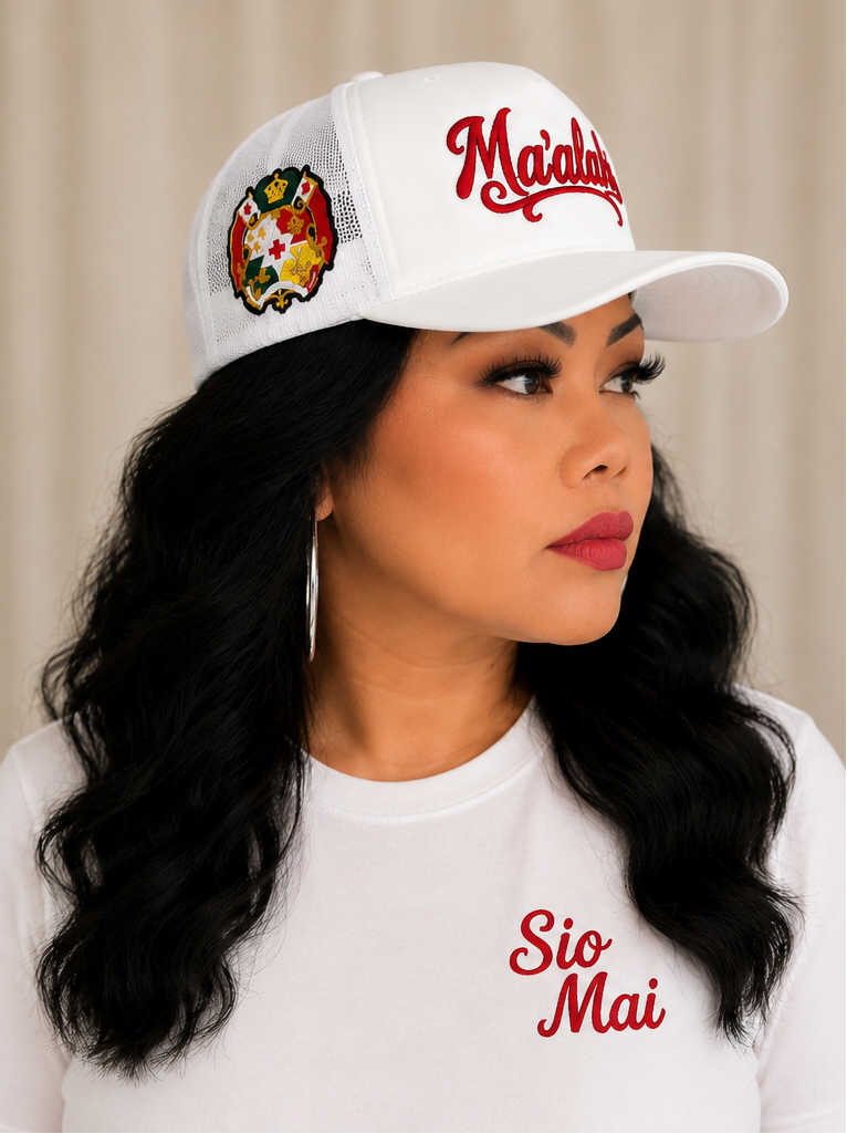 Ma'alahi Embroidered Trucker Hat - White