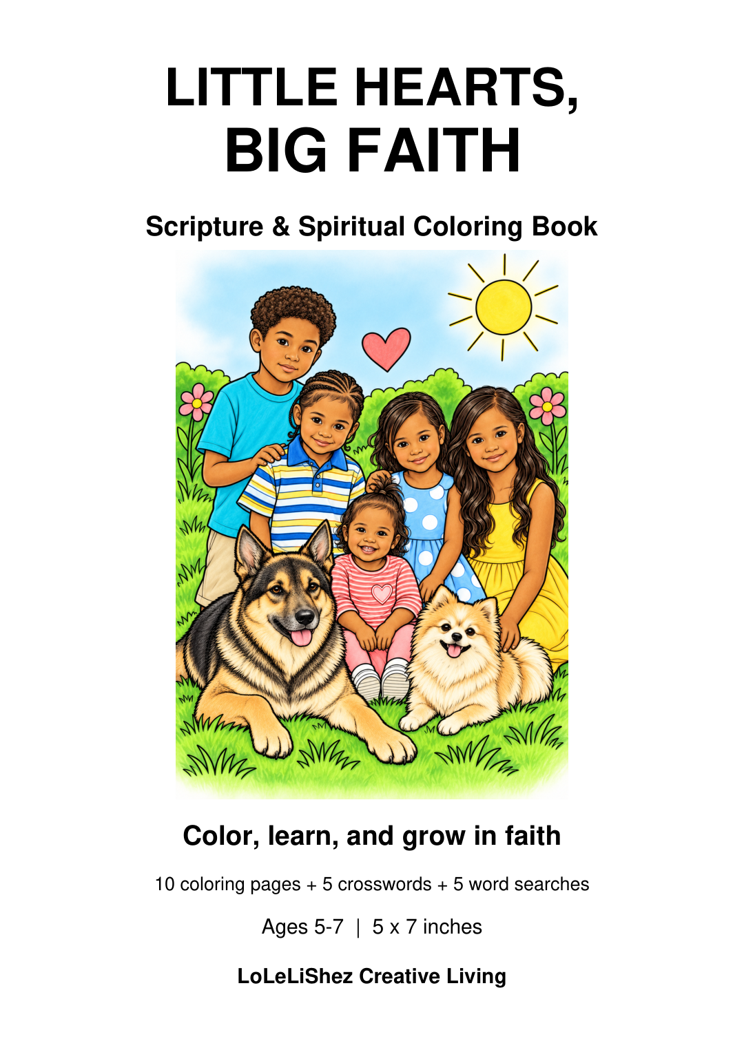 Little Hearts, Big Faith — Children’s Coloring & Puzzle Book (Digital PDF)