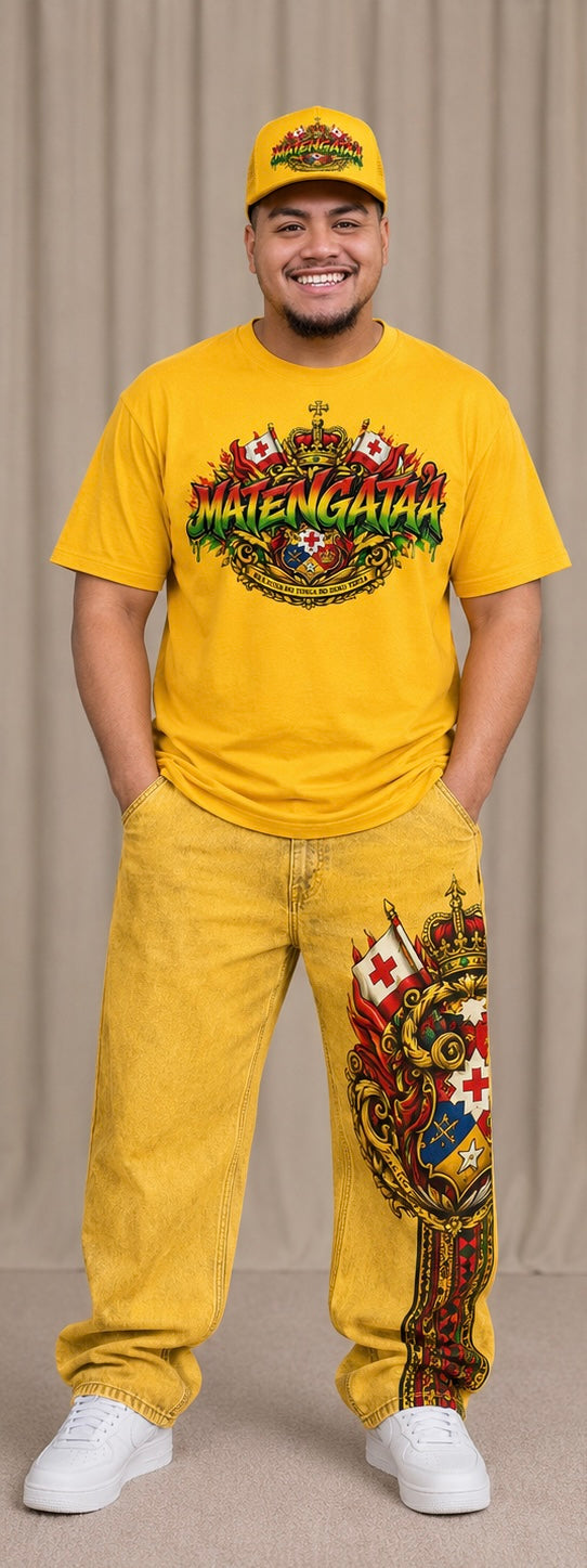 MATENGATA'A Tongan Heritage Trucker Hat - Gold/Yellow