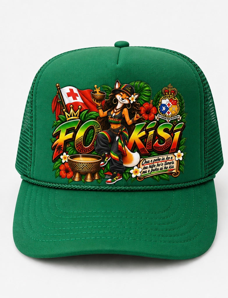FOKISI Tongan Streetwear Trucker Hat - Green