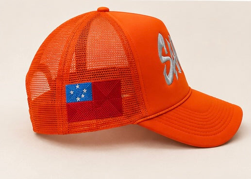 SAMOA Embroidered Trucker Hat - Orange
